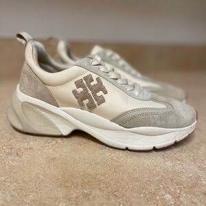 *SOLD!*Tory Burch Good Luck Trainers in French Pearl size 6.5